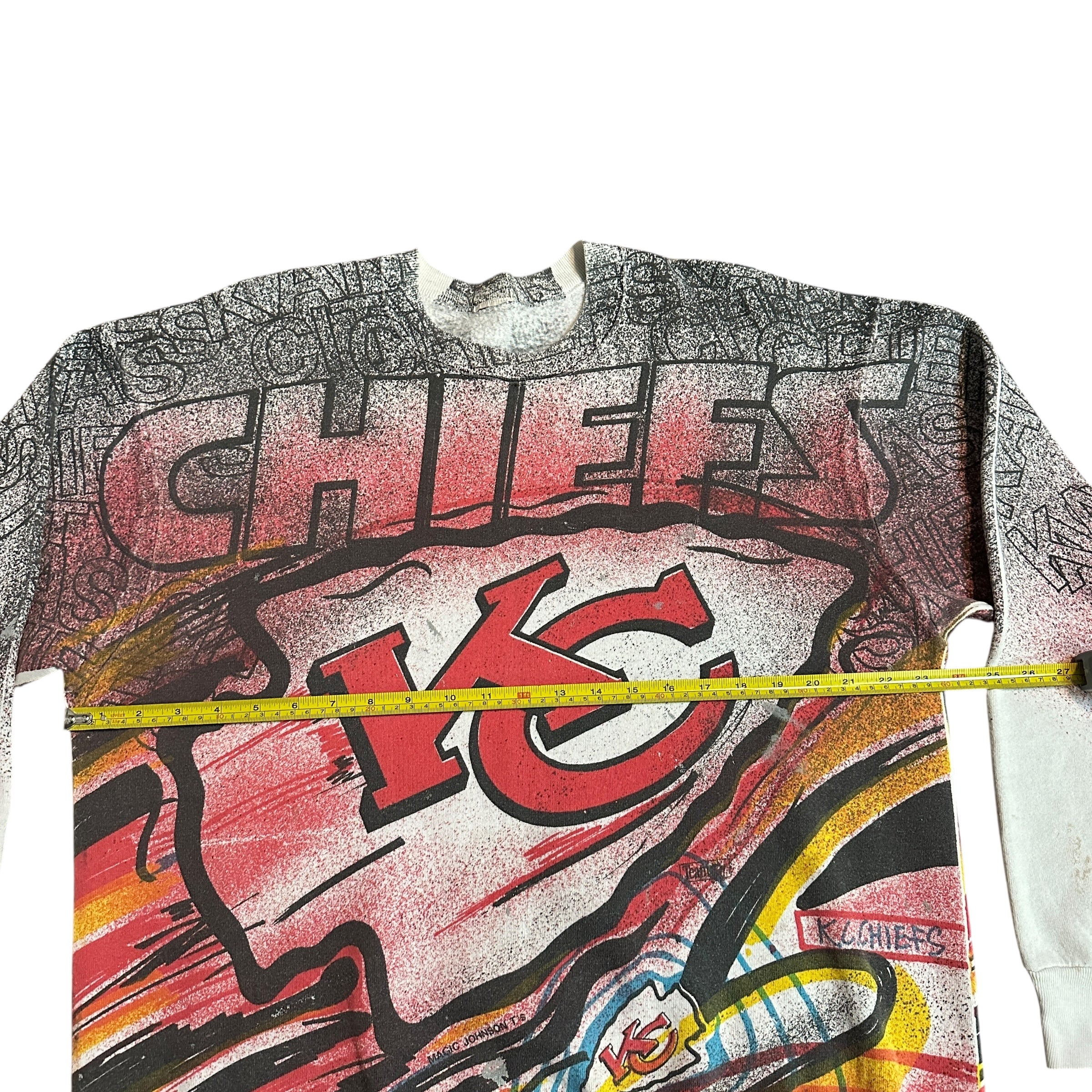 1990s Magic Johnson Kansas City Chiefs Crewneck AOP