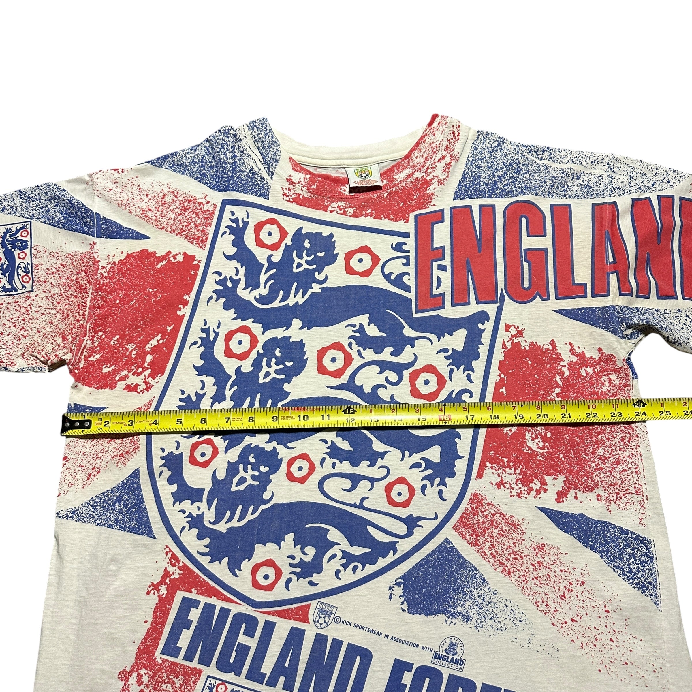 1990s England Soccer AOP 3 Lions