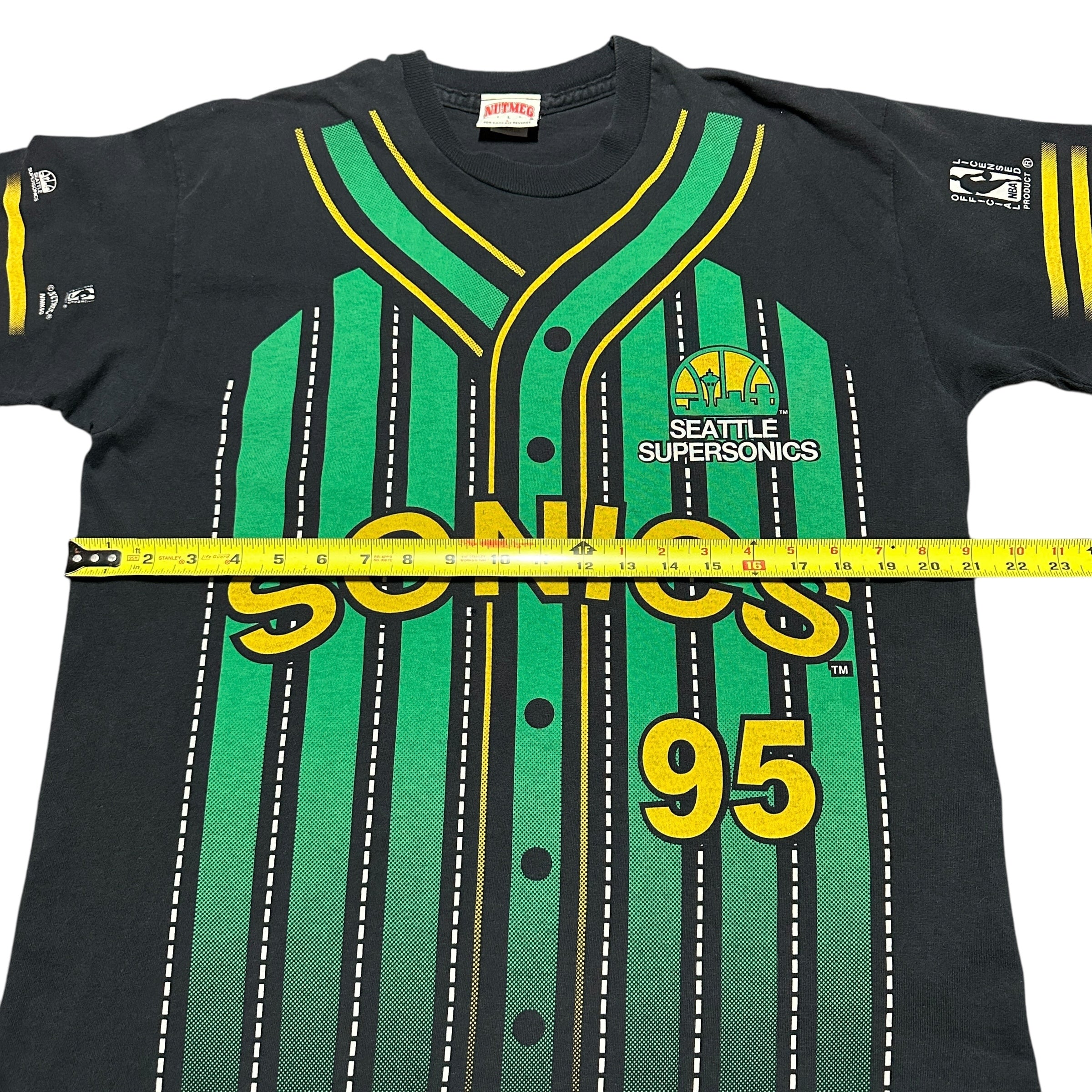 1990s Seattle SuperSonics Nutmeg Baseball Style NBA AOP