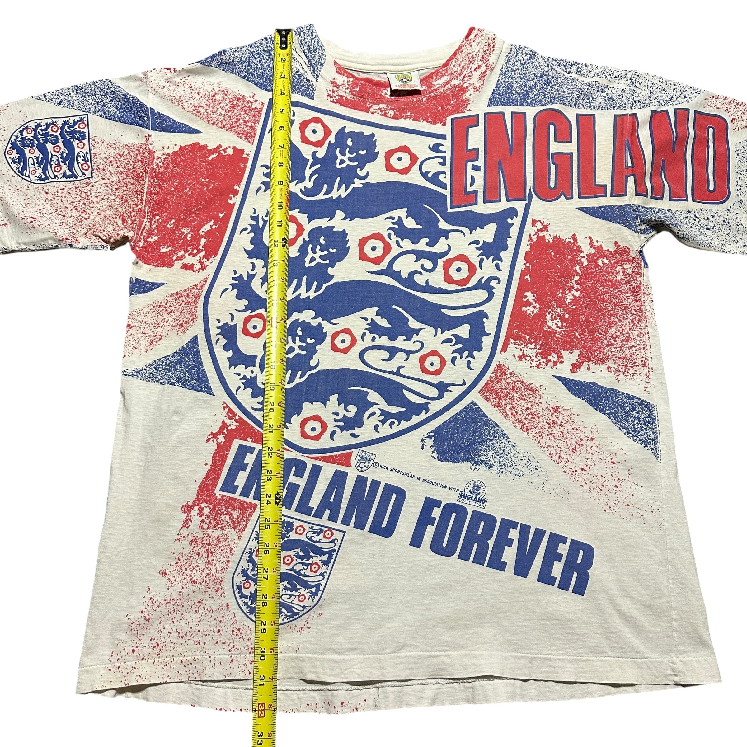 1990s England Soccer AOP 3 Lions