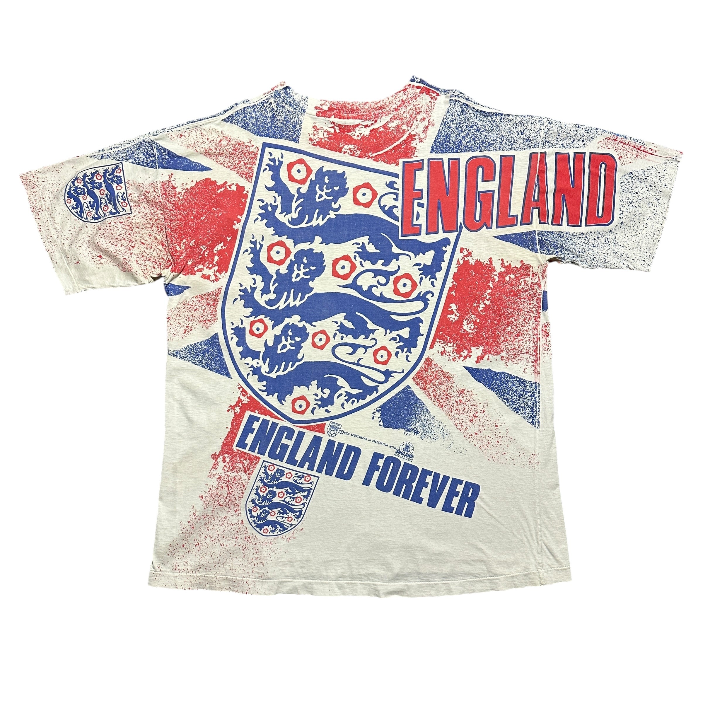 1990s England Soccer AOP 3 Lions