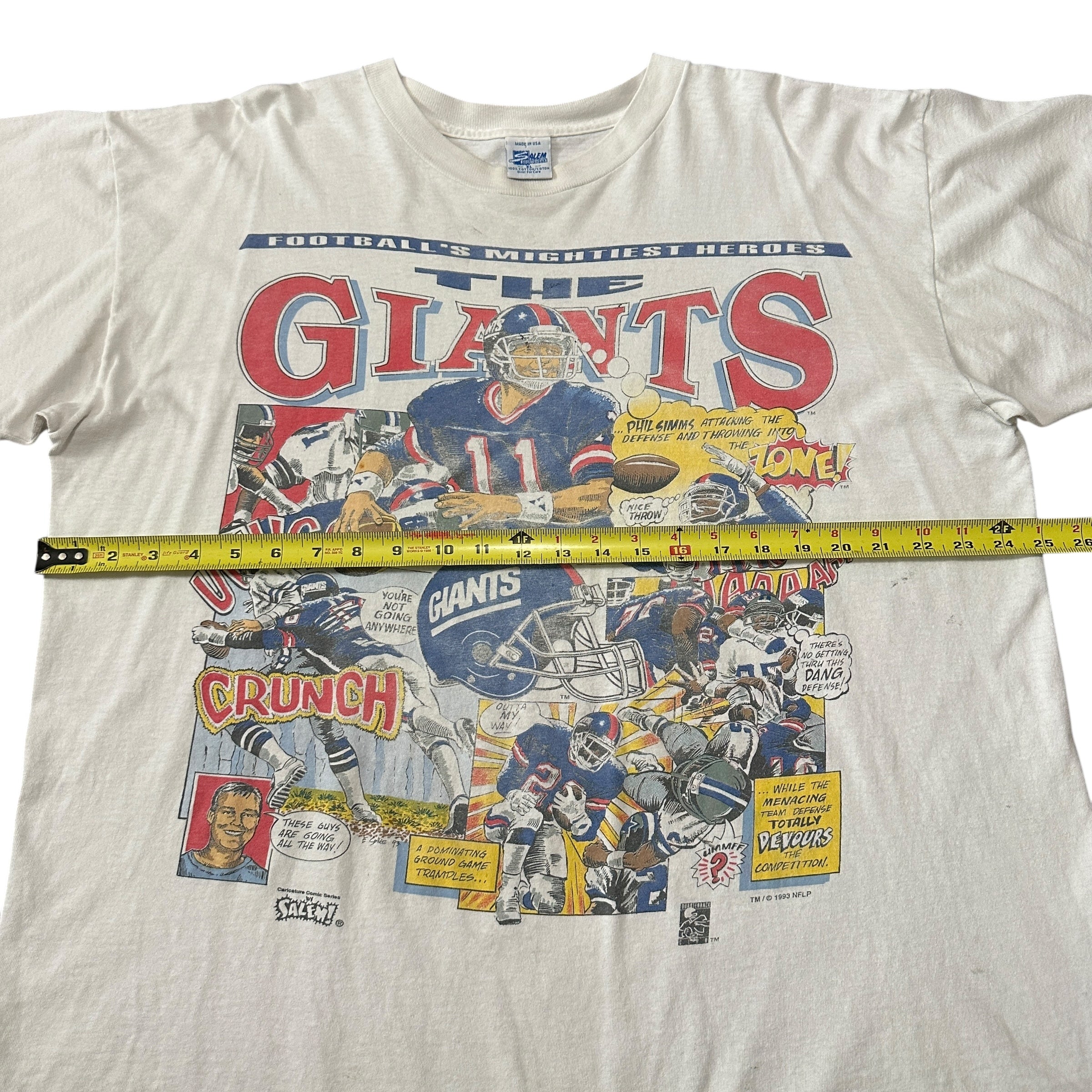 1993 Salem Sportswear New York Giants Comic Cartoon NFL