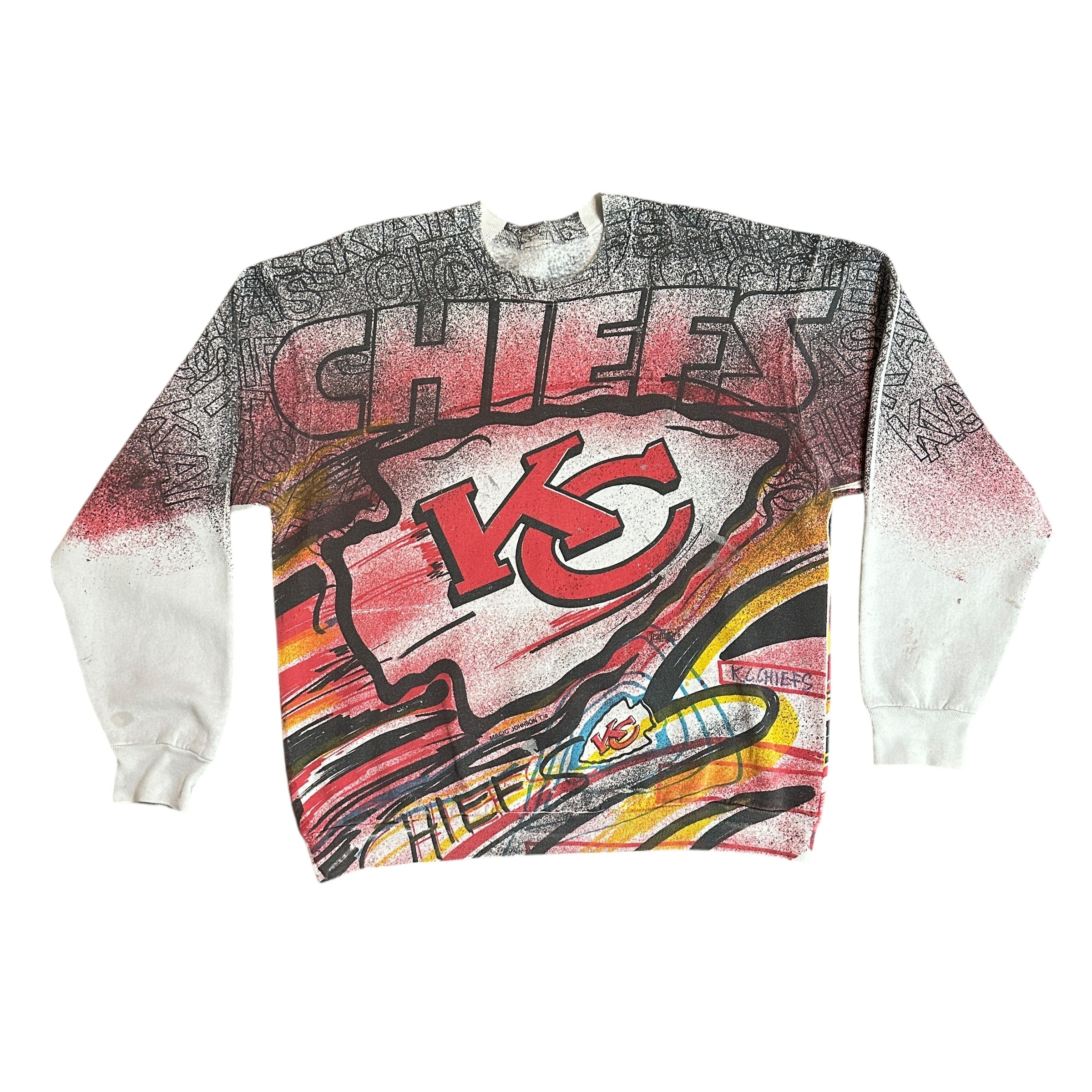 1990s Magic Johnson Kansas City Chiefs Crewneck AOP
