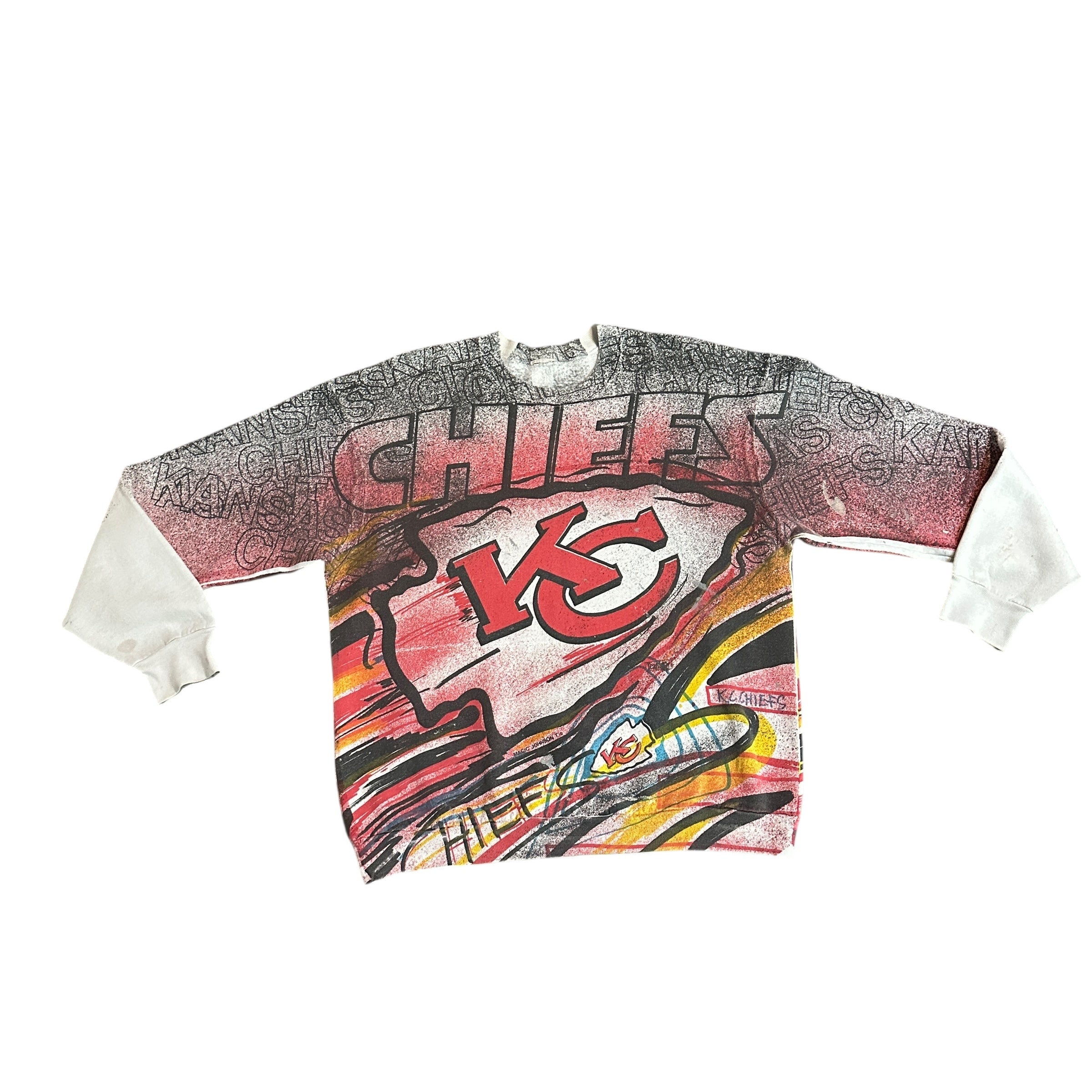1990s Magic Johnson Kansas City Chiefs Crewneck AOP