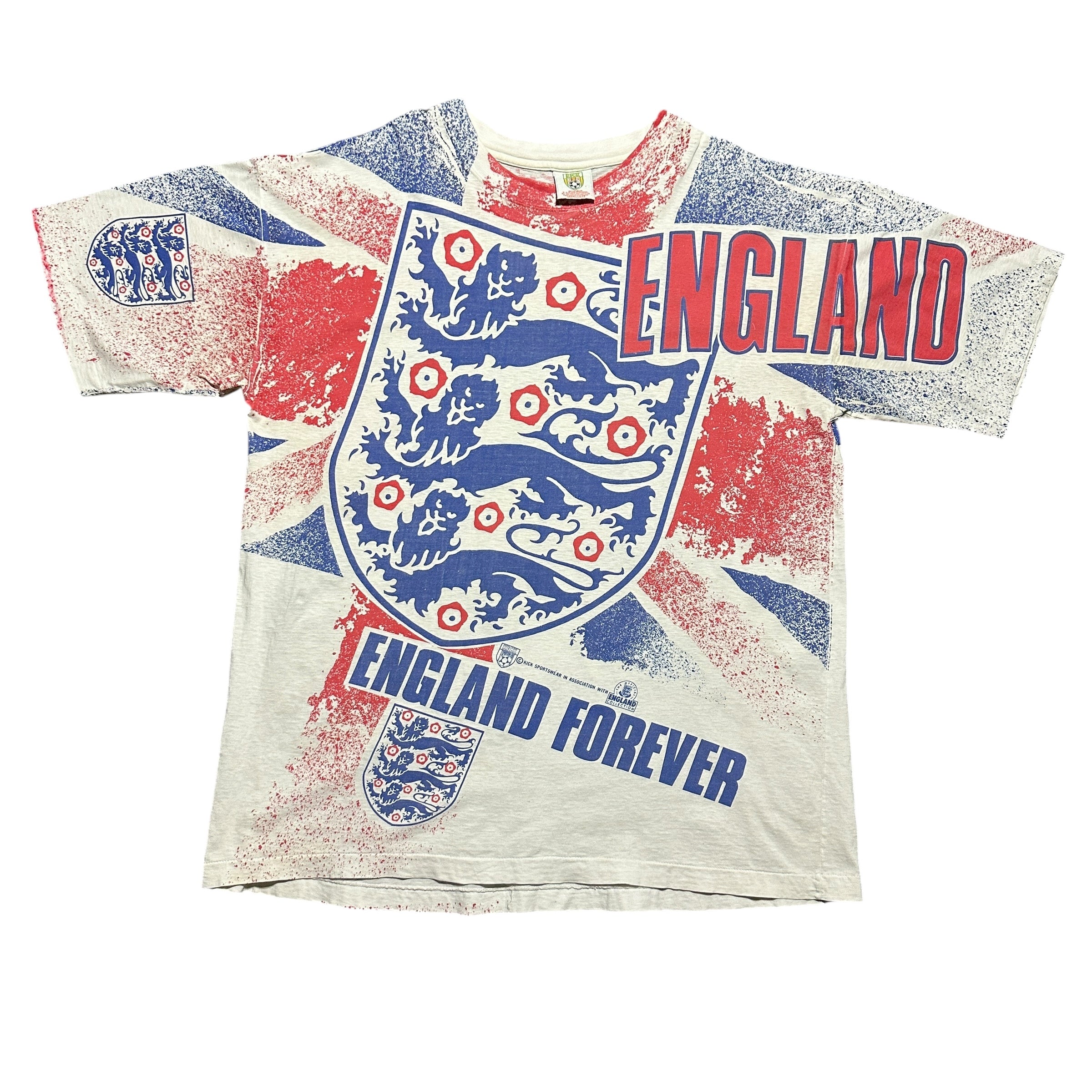1990s England Soccer AOP 3 Lions