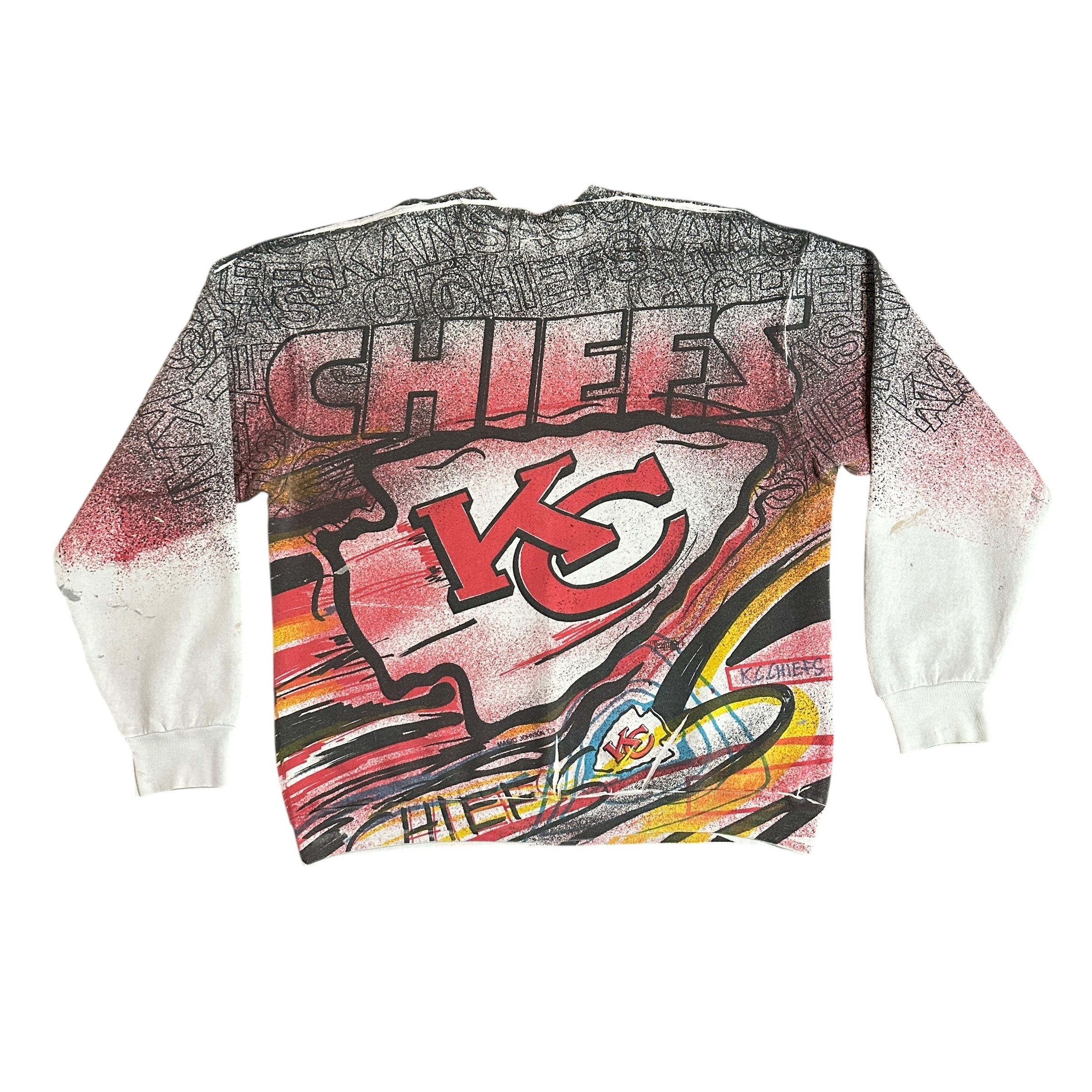 1990s Magic Johnson Kansas City Chiefs Crewneck AOP