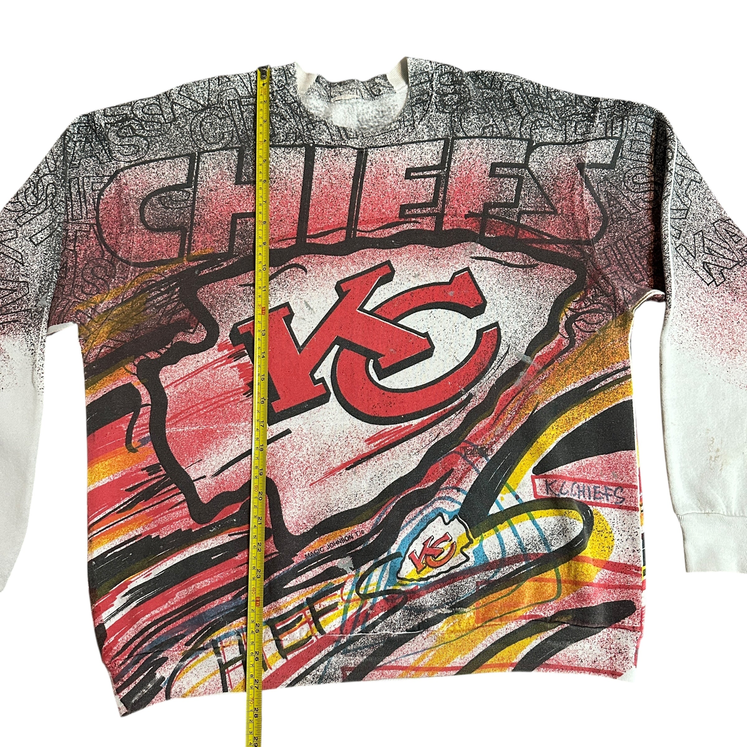 1990s Magic Johnson Kansas City Chiefs Crewneck AOP