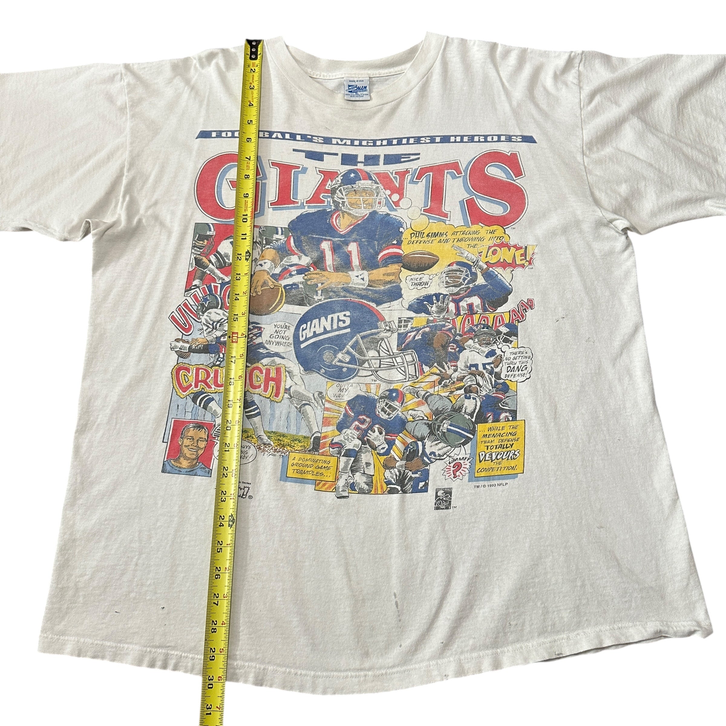 1993 Salem Sportswear New York Giants Comic Cartoon NFL