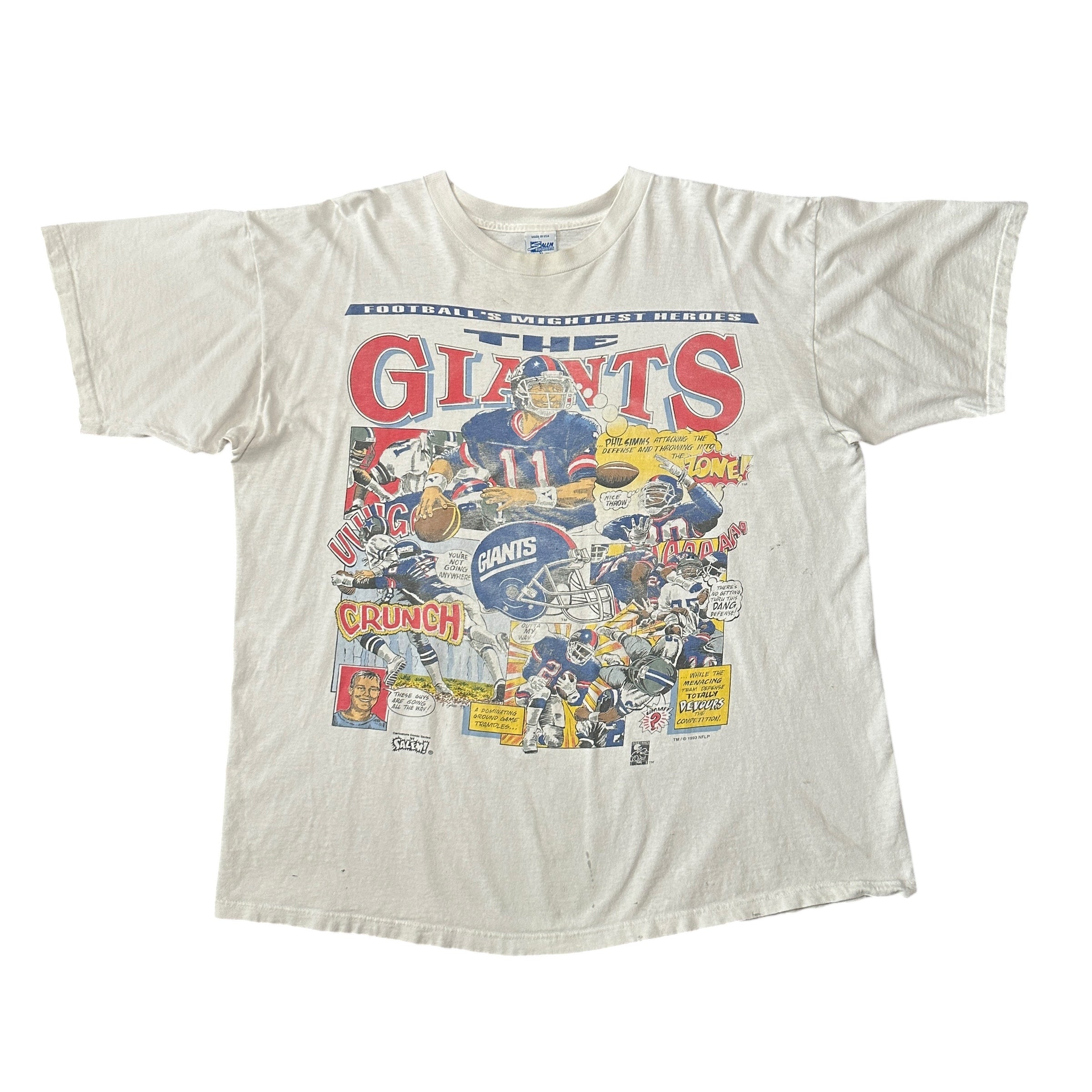 1993 Salem Sportswear New York Giants Comic Cartoon NFL
