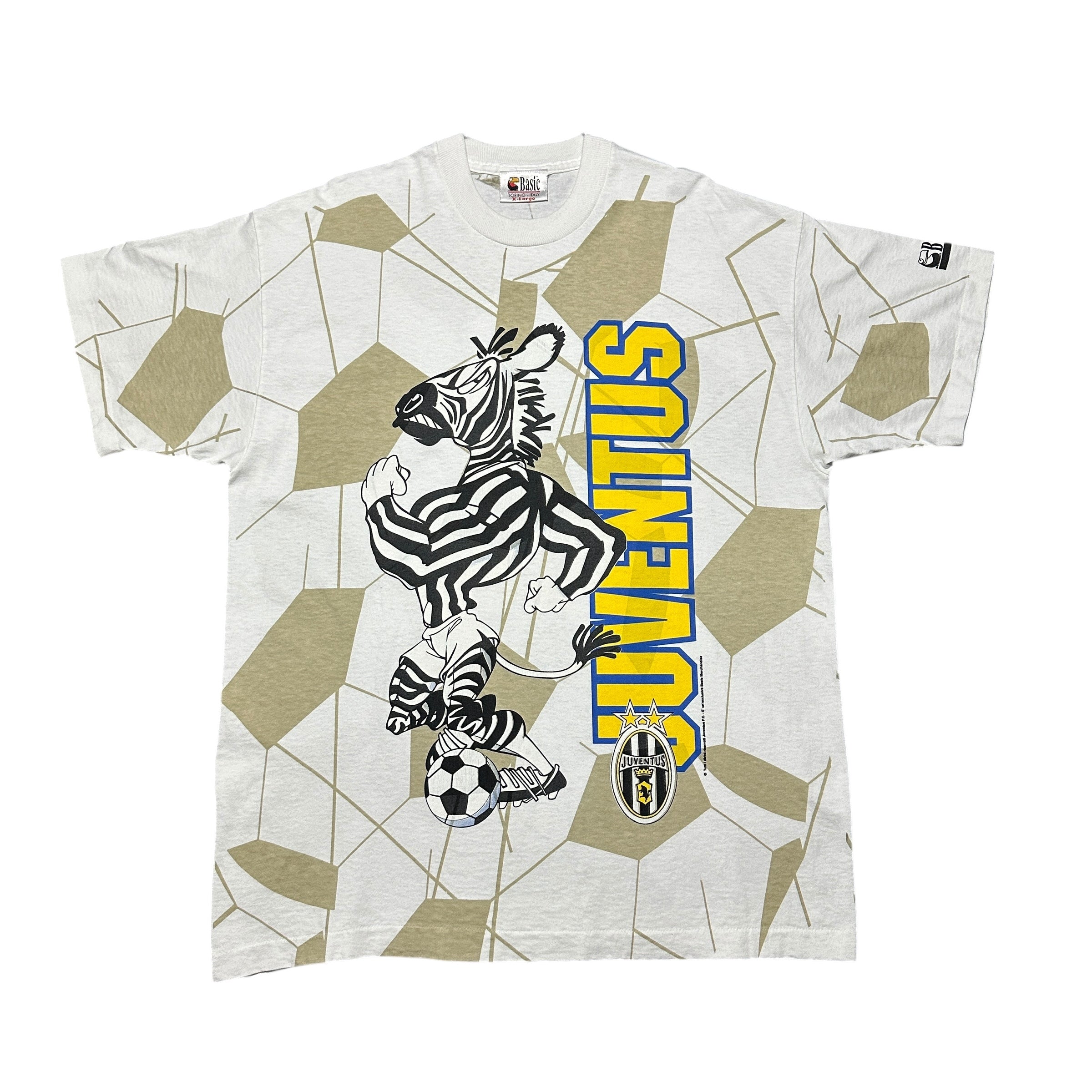 1990s Juventus Serie A Zebra Logo Hero AOP